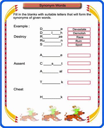 Synonyms 21 Sheet