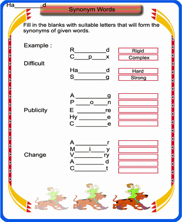 Synonyms 22 Sheet