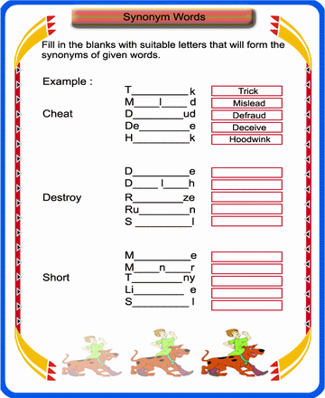 Synonyms 8 Sheet