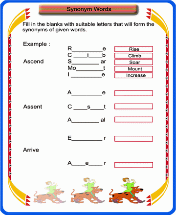 Synonyms 9 Sheet