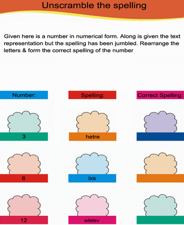 Unscramble Spelling 12 Sheet