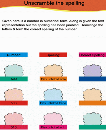 Unscramble Spelling 17 Sheet