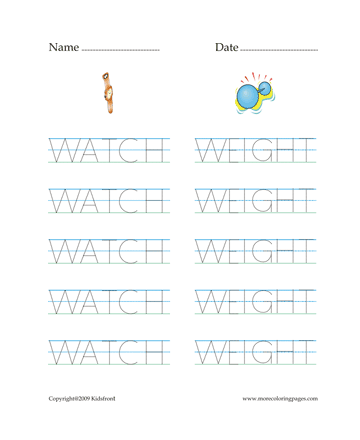 Letter W Words Worksheet Sheet