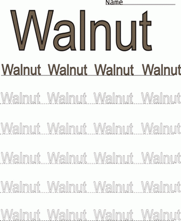Walnut Word Color Coloring Worksheet Sheet