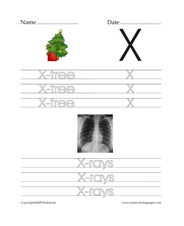 Letter X Words Worksheet Sheet