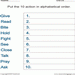 Action Alphabetical Worksheet