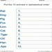 Animals Alphabetical Worksheet