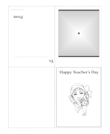 Color The Teachers Day Card Without Quotes Coloring Pages