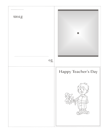 Color The Teachers Day Card Without Quotes Coloring Pages