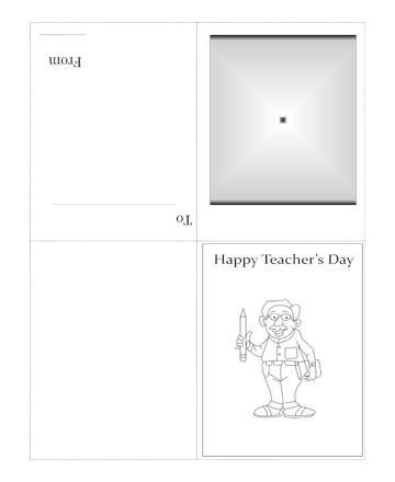 Color The Teachers Day Card Without Quotes Coloring Pages