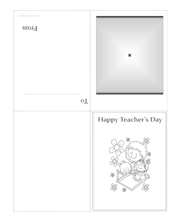 Color The Teachers Day Card Without Quotes Coloring Pages