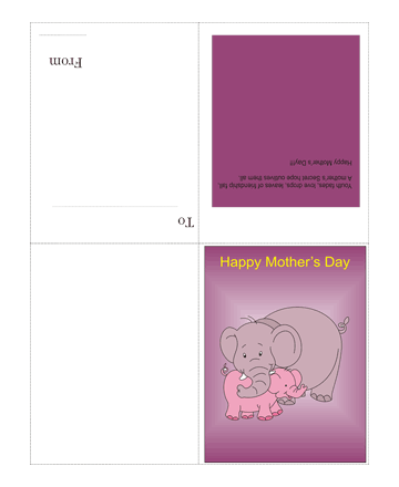 Colored Mothers Day Card With Quotes Coloring Pages