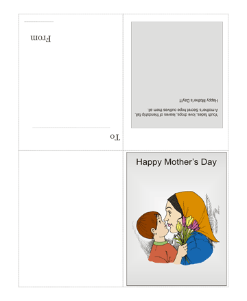 Colored Mothers Day Card With Quotes Coloring Pages