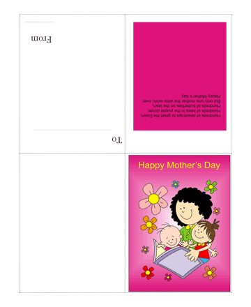 Colored Mothers Day Card With Quotes Coloring Pages