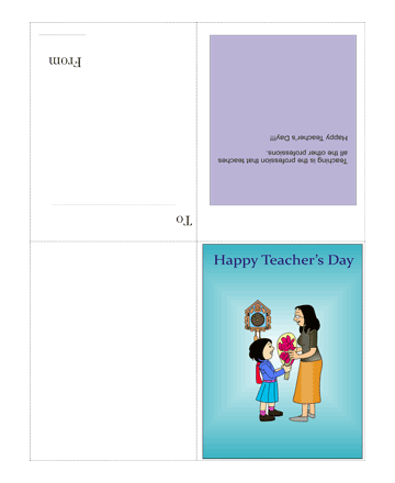 Colored Teachers Day Card With Quotes Coloring Pages