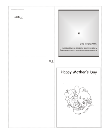 Color The Mothers Day Card With Quotes Coloring Pages