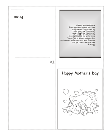 Color The Mothers Day Card With Quotes Coloring Pages