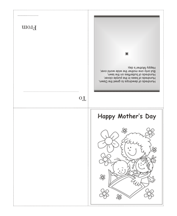 Color The Mothers Day Card With Quotes Coloring Pages
