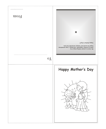 Color The Mothers Day Card With Quotes Coloring Pages