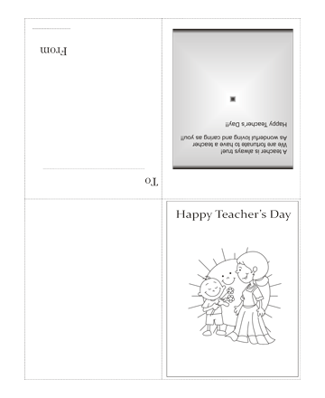 Color The Teachers Day Card With Quotes Coloring Pages