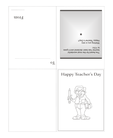 Color The Teachers Day Card With Quotes Coloring Pages