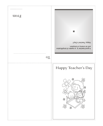 Color The Teachers Day Card With Quotes Coloring Pages