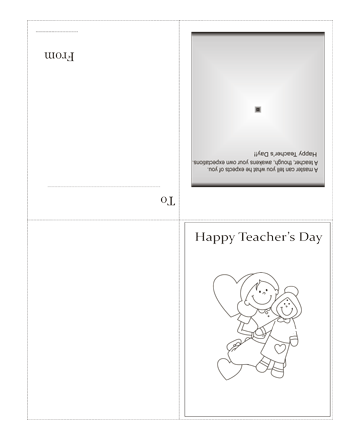 Color The Teachers Day Card With Quotes Coloring Pages