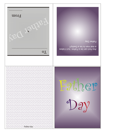 Colored Fathers Day Card With Quotes Coloring Pages