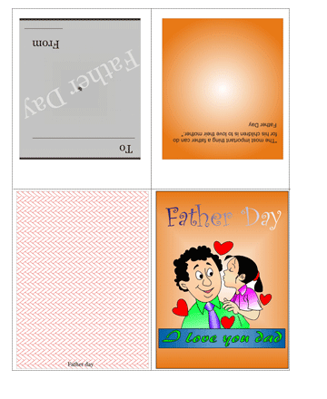 Colored Fathers Day Card With Quotes Coloring Pages