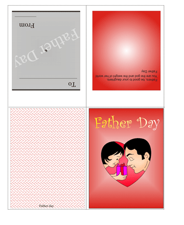 Colored Fathers Day Card With Quotes Coloring Pages