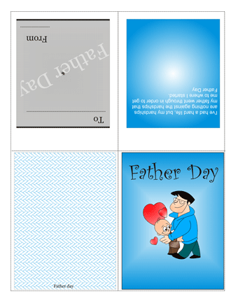 Colored Fathers Day Card With Quotes Coloring Pages