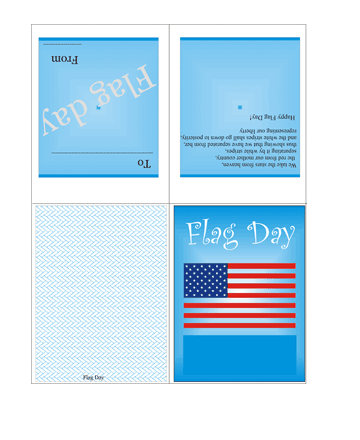 Colored Flag Day Card With Quotes Coloring Pages