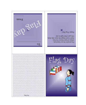 Colored Flag Day Card With Quotes Coloring Pages