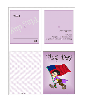 Colored Flag Day Card With Quotes Coloring Pages