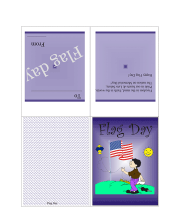 Colored Flag Day Card With Quotes Coloring Pages