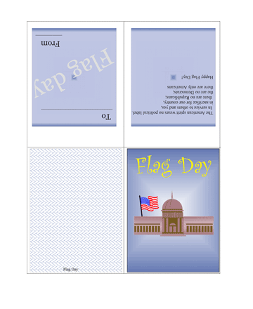 Colored Flag Day Card With Quotes Coloring Pages