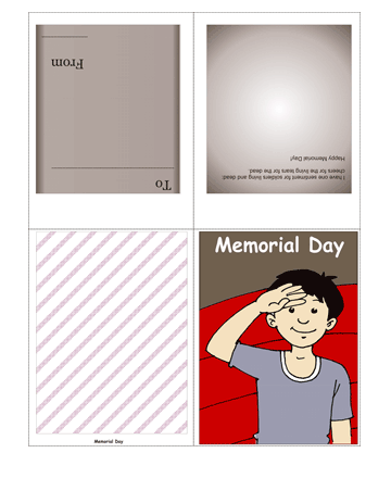 Colored Memorial Day Card With Quotes Coloring Pages