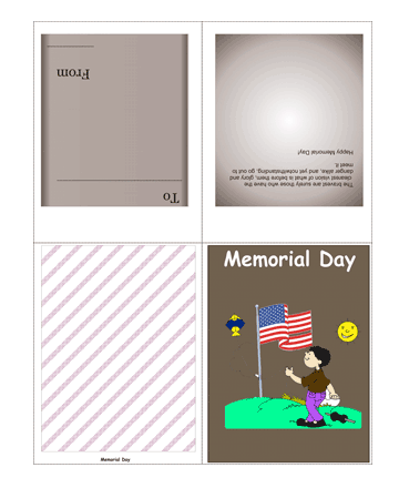 Colored Memorial Day Card With Quotes Coloring Pages