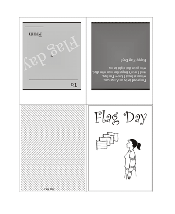 Color The Flag Day Card With Quotes Coloring Pages