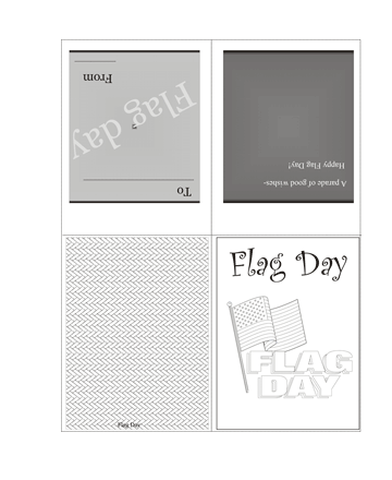 Color The Flag Day Card With Quotes Coloring Pages