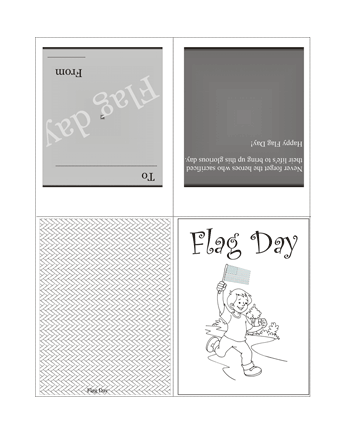 Color The Flag Day Card With Quotes Coloring Pages