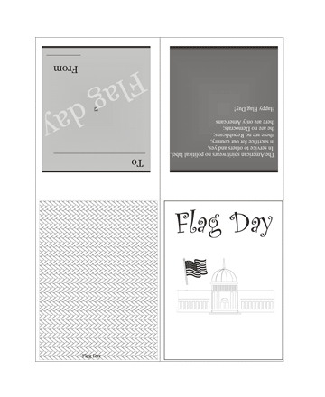 Color The Flag Day Card With Quotes Coloring Pages