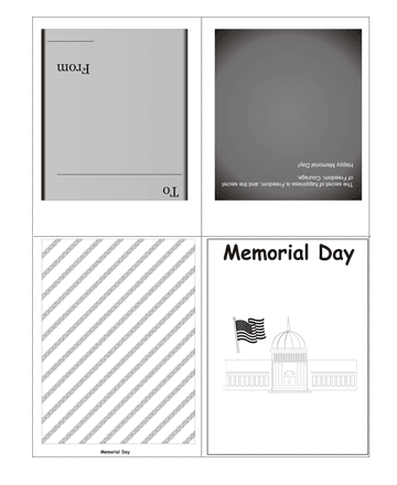 Color The Memorial Day Card With Quotes Coloring Pages