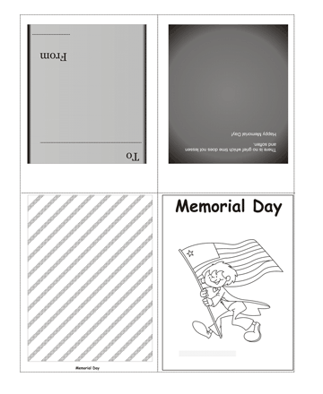 Color The Memorial Day Card With Quotes Coloring Pages