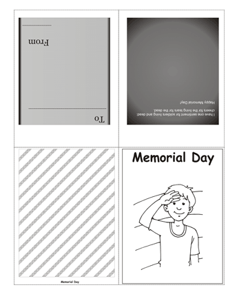 Color The Memorial Day Card With Quotes Coloring Pages