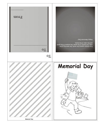 Color The Memorial Day Card With Quotes Coloring Pages