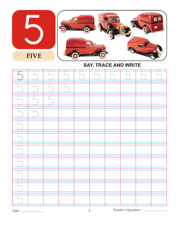 Digit And Number 5 Sheet