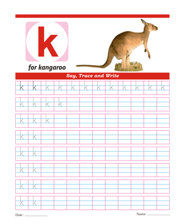 Samll Letter K Sheet