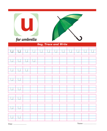 Samll Letter U Sheet