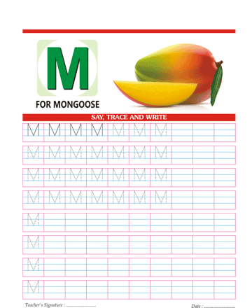 Capital Letter M Sheet